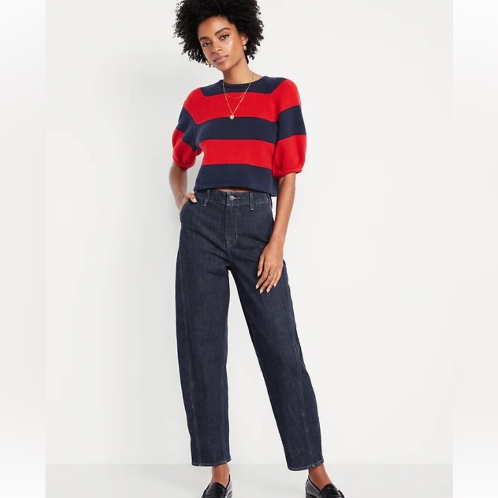 Old Navy High Waist Barrel Ankle Jeans